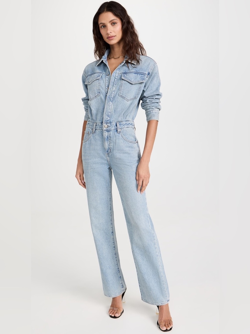 NET Pistola Nikki Denim Long Sleeved Jumpsuit ~ Size S Available Retail $238 - Picture 2 of 8
